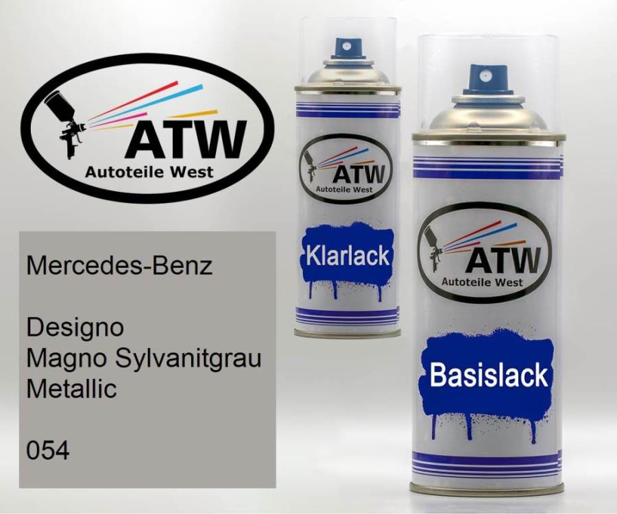 Mercedes-Benz, Designo Magno Sylvanitgrau Metallic, 054: 400ml Sprühdose + 400ml Klarlack - Set, von ATW Autoteile West.